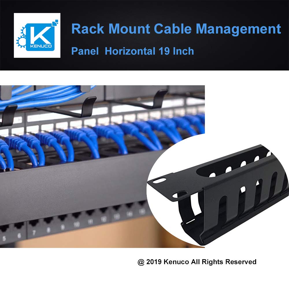 KENUCO 1U 19" Installation Full Metal Cable Manager