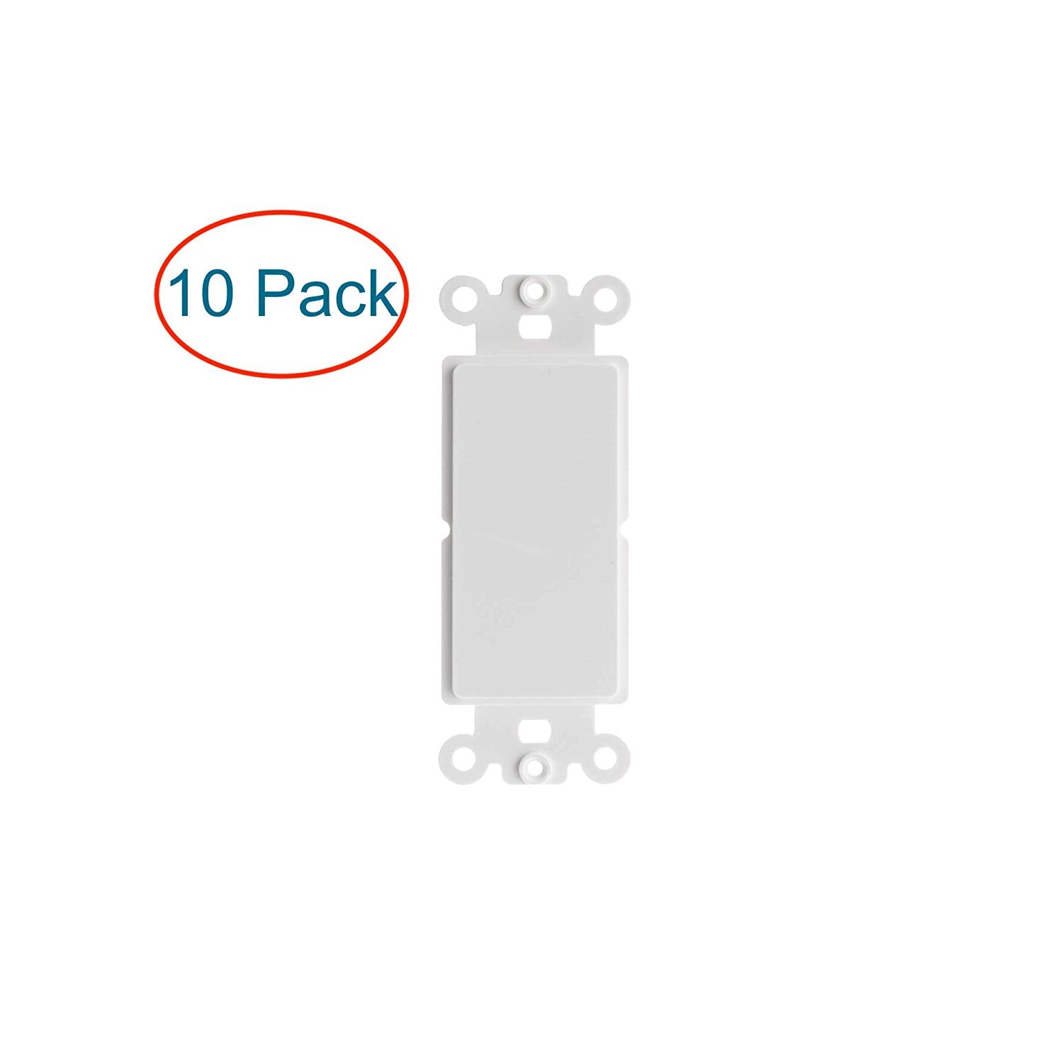Kenuco Decora Wall Plate Keystone Insert (10 Pack, Blank)