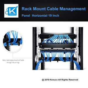 KENUCO 1U 19" Installation Full Metal Cable Manager