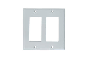 Kenuco White Gang Decora/GFCI Wall Plate, Standard Size, Thermoplastic Nylon, Device Mount | Pack of 10