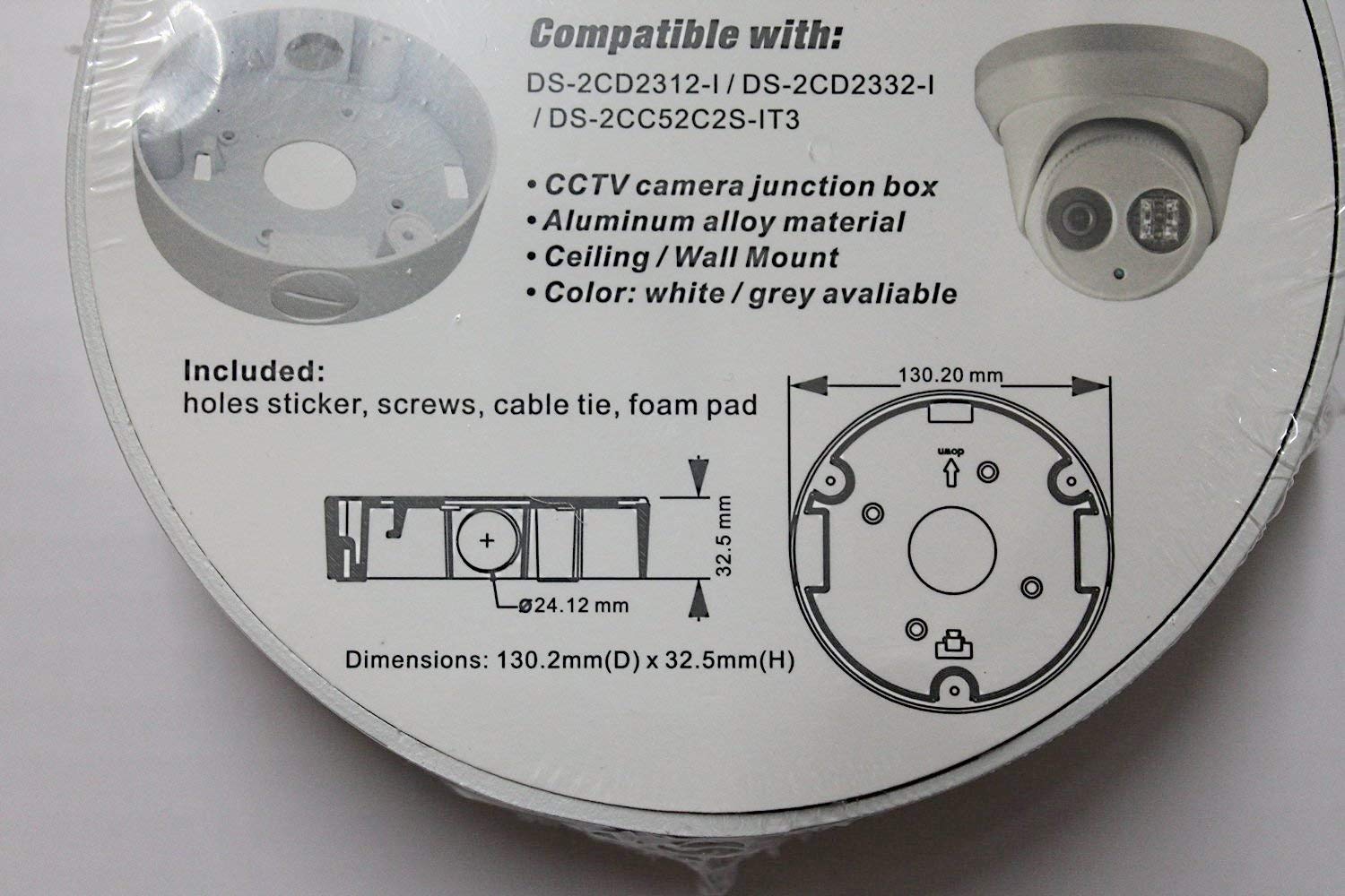 Kenuco Junction Box/Mounting Base Hikvision Turret Camera DS-2CD23x2
