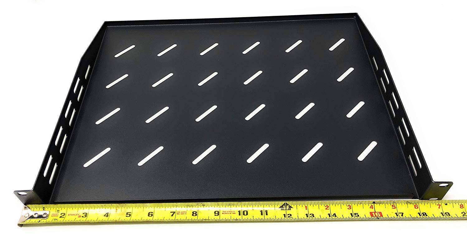 Kenuco Vented 19" Universal Rack Shelf | 13.75" Deep | Heavy-Duty | Steel