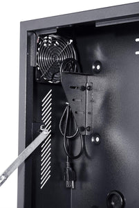 Kenuco Heavy Duty 16 Gauge Steel DVR Security Lockbox with Fan and Swing Open Top (24'' x 24'' x 8'' Black)