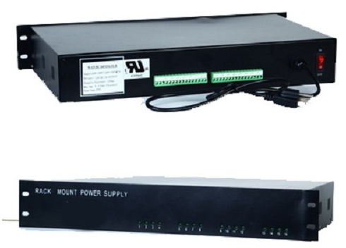 CCTV Distributed Rack Mount Power Supply Box : 12V DC, 16 Ports 20 Amps